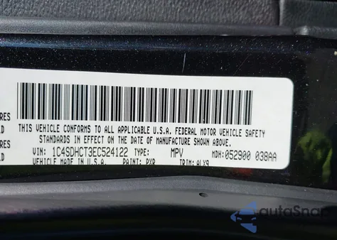 2014 Dodge Durango R/T z USA, uszkodzony, nr VIN 1C4SDHCT3EC524122